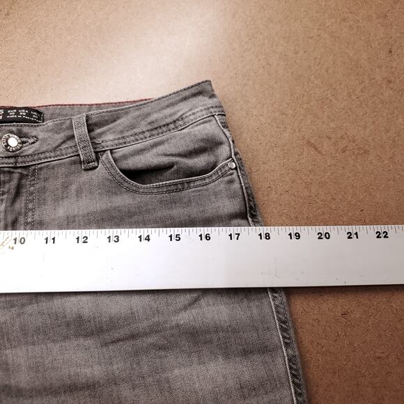 Zara Basic Z1975 Denim Jeans Womens 8 Gray Stretch Skinny Straight Faded Y2K - Picture 4 of 11